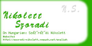 nikolett szoradi business card